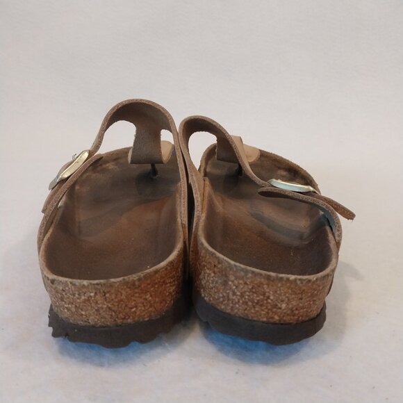 Birkenstock Sandals Women 5 5.5 Beige Gizeh Birko Flor Thong Slip On Flats EU 36 - Picture 10 of 13